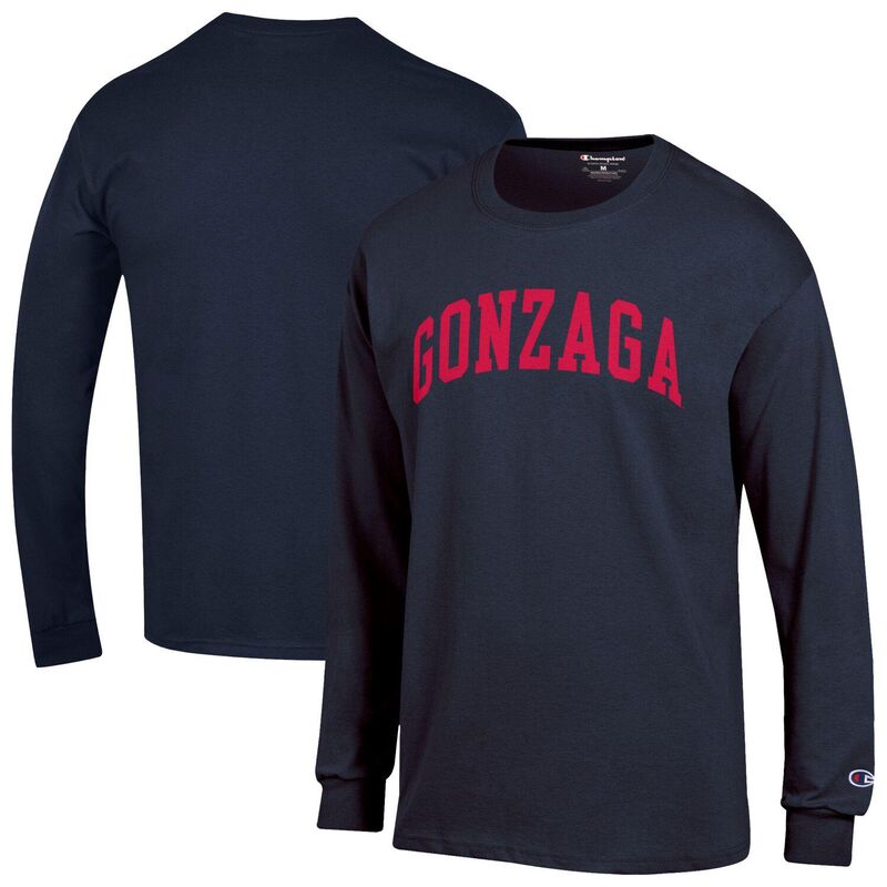 チャンピオン メンズ トップス Tシャツ Men's Championavy Gonzaga Bulldogs Basic Arch Long Sleeve T-Shirt Zag Navy ネイビー|ReVida 店