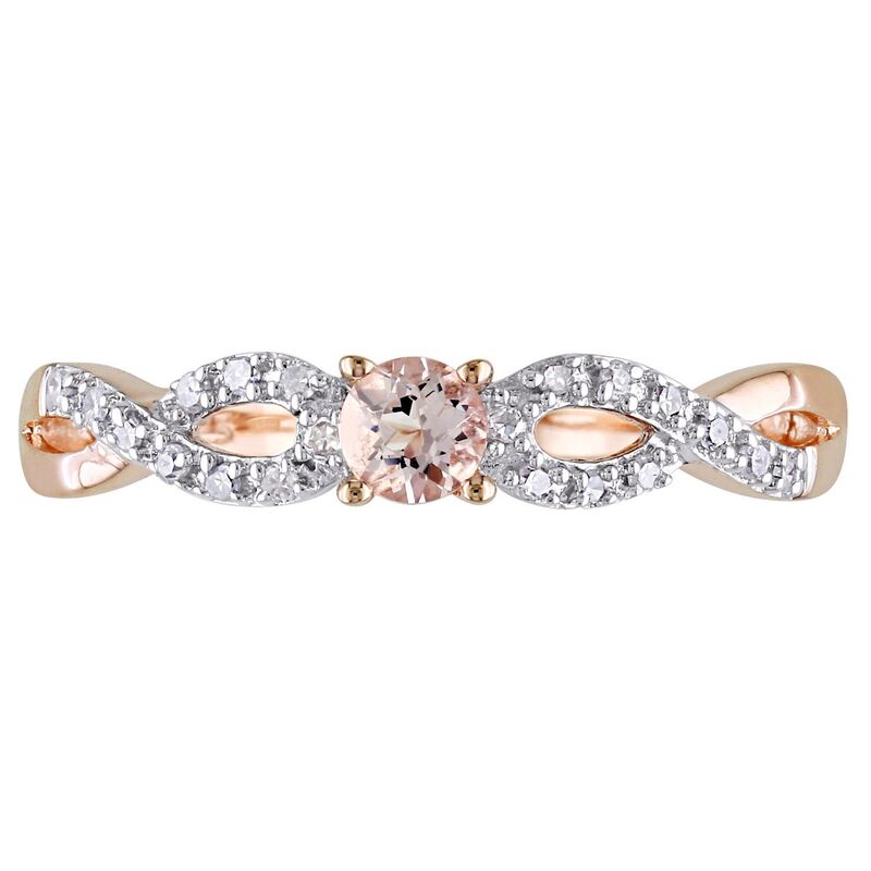 ステラ グレース レディース アクセサリー リング Stella Grace Rose Rhodium-Plated Sterling Silver Morganite andiamond Accent Infinity Ring Pink ピンク｜ReVida 店