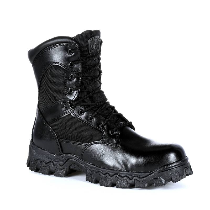 ロッキー メンズ シューズ ブーツ・レインブーツ Rocky AlphaForce Men'side-Zip Waterproof Work Boots Black ブラック