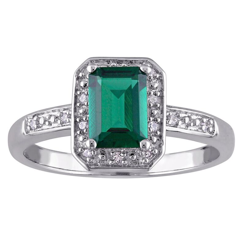 ステラ グレース レディース アクセサリー リング Stella Grace Sterling Silver Lab-Created Emerald & Diamond Accent Fashion Ring Sterling エメラルド