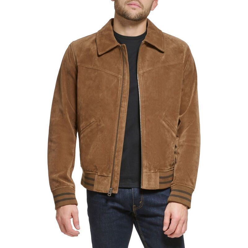 リーヴァイズジーンズ メンズ アウター 上衣・上衣 スエードクロス Men\u0027s Levi\u0027sR Faux Suede Bomber Jacket Cognac