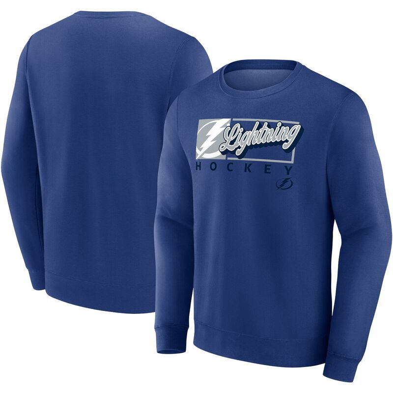 【送料無料】 ファナティクス メンズ Tシャツ トップス Men's Fanatics Blue Tampa Bay Lightning Focus Fleece Pullover Sweatshirt Lgh Blue