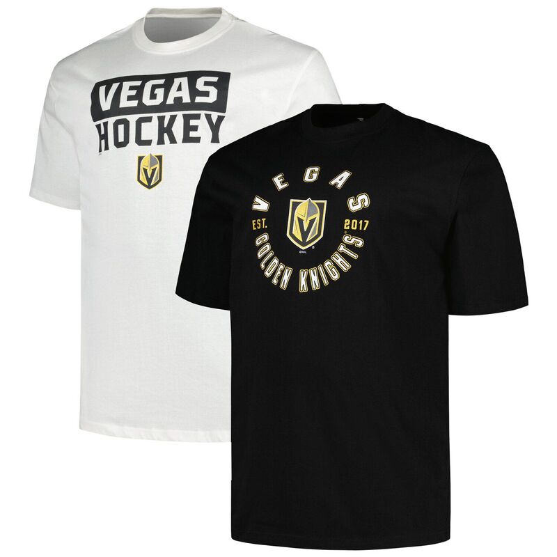 【送料無料】 ファナティクス メンズ Tシャツ トップス Men's Fanatics Vegas Golden Knights Big & Tall 2-Pack T-Shirt Set Lvk Black