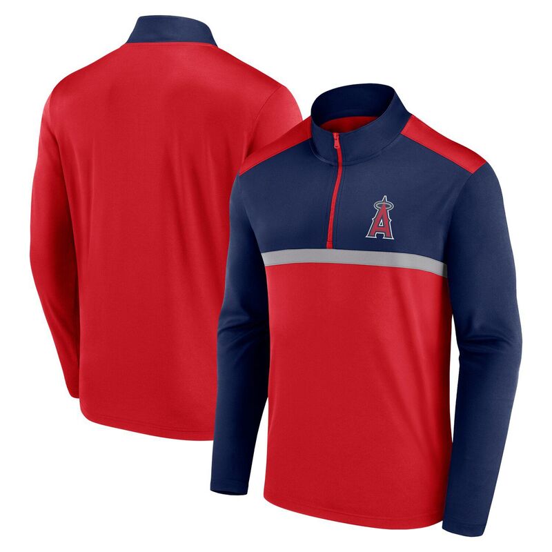 【送料無料】 ファナティクス メンズ Tシャツ トップス Men's Fanatics Red Los Angeles Angels Unstoppable Quarter-Zip Top Ang Red