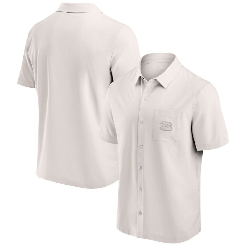 【送料無料】 ファナティクス メンズ Tシャツ トップス Men's Fanatics Cream Cincinnati Bengals Front Office Button-Up Shirt Bng Beige