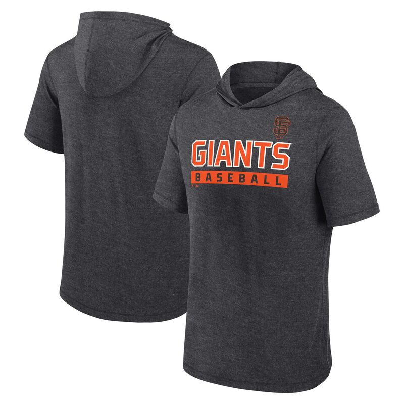 【送料無料】 ファナティクス メンズ Tシャツ トップス Men's Fanatics Heather Charcoal San Francisco Giants Push Short Sleeve Pullover Hoodie Gnt Charco
