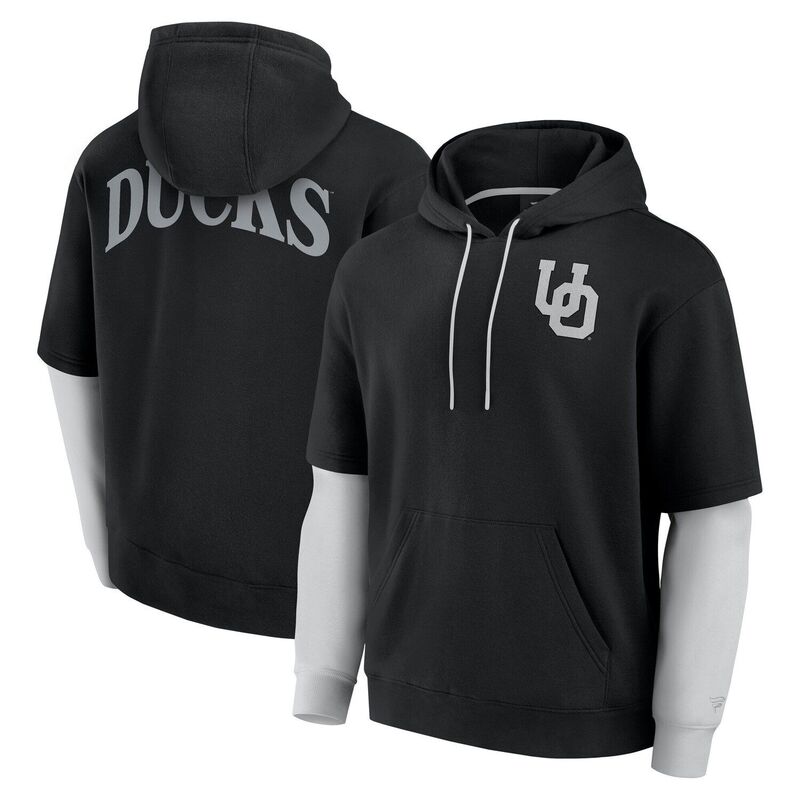 【送料無料】 ファナティクス メンズ Tシャツ トップス Men's Fanatics Black Oregon Ducks Sleek Pullover Hoodie Uoo Black