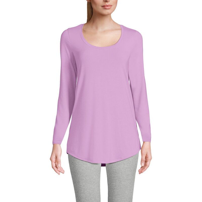 ランズエンド レディース トップス Tシャツ Women's Lands' End Long Sleeve Power Performance Scoop Neck Tunic Tee Wild Lilac ライラック