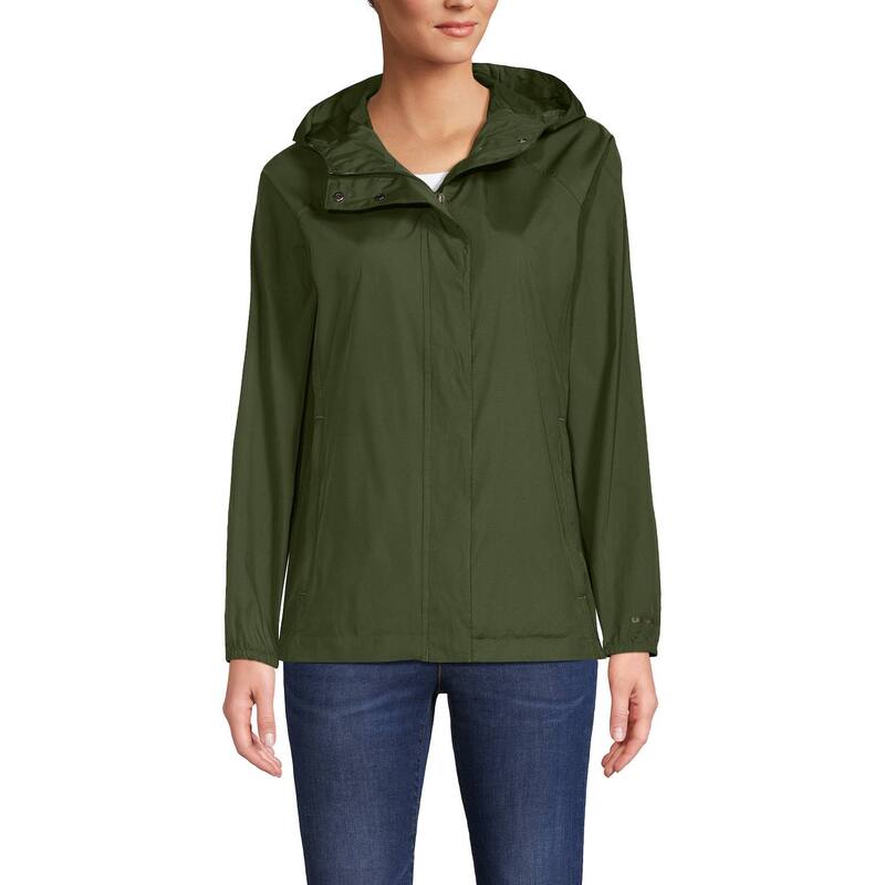 ランズエンド レディース アウター ジャケット・ブルゾン Women's Lands' End Packable Wateresistant UPF 50 Windbreaker Jacket Dark Cilantro Green グリーン