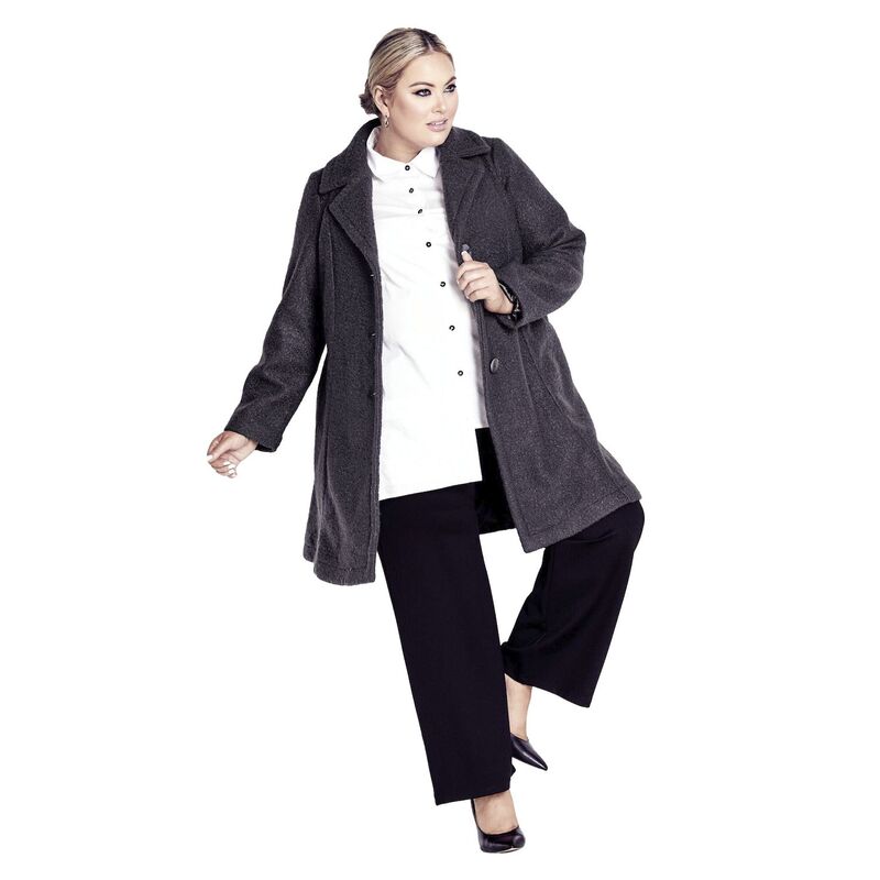 アベニュー レディース アウター ジャケット・ブルゾン プラスサイズ コート Avenue Women's Plusize Boucle Coat Grey Slate スレート
