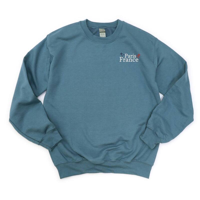 Simply Sage Market レディース トップス Tシャツ スウェット 刺繍 Simply Sage Market Embroidered Paris France Starsweatshirt Slate スレート