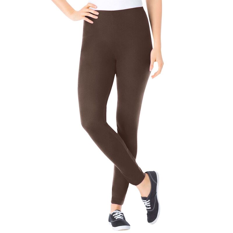 ウーマン ウィズイン レディース ボトムス カジュアルパンツ プラスサイズ プチ コットン Woman Within Women's Plusize Petite Stretch Cotton Legging Chocolate チョコレート｜ReVida 店