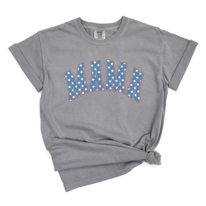 Simply Sage Market レディース トップス ティーシャツ Simply Sage Market Retro Mama Stars Garment Dyed Tee Grey 薄墨色 Tシャツ・カットソー-レディースファッション-トップス