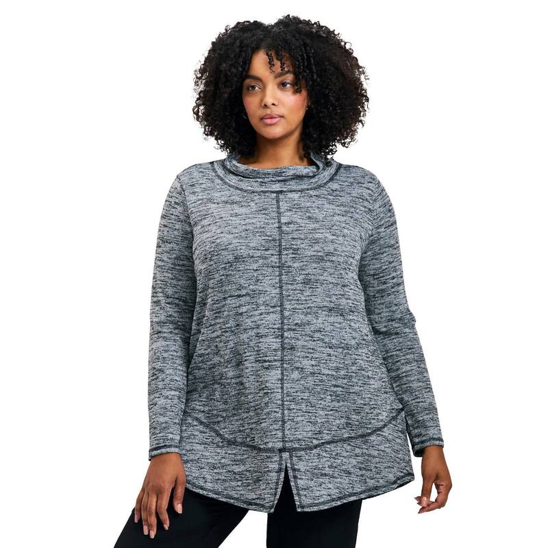 アベニュー レディース トップス Tシャツ プラスサイズ Avenue Women's Plusize Baylee Hacci Long Sleeve Tunicharcoal Marle チャコール
