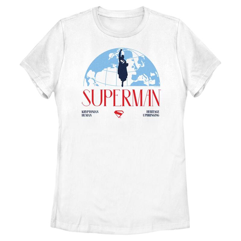 アニメキャラクター レディース トップス Tシャツ グラフィック Licensed Character Juniors' DComicsuperman Kryptonian Heritage Human Upbringingraphic Tee White ホワイト