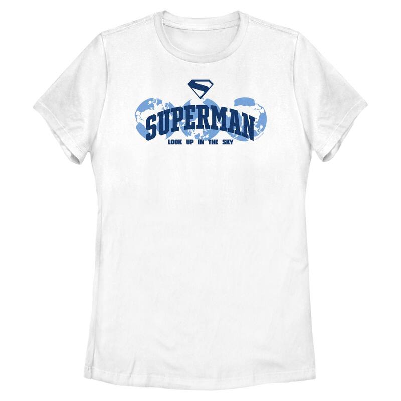 アニメキャラクター レディース トップス Tシャツ グラフィック Licensed Character Juniors' DComicsuperman Look Up In The Sky Graphic Tee White ホワイト