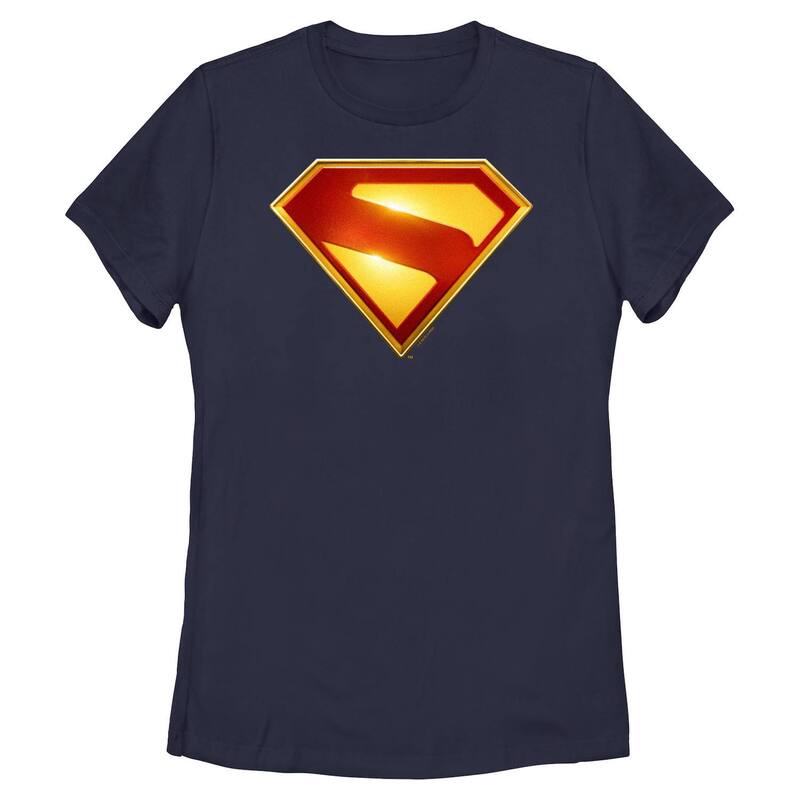 アニメキャラクター レディース トップス Tシャツ ロゴ グラフィック Licensed Character Juniors' DComicsuperman Classic Shield Logo Graphic Tee Navy ネイビー