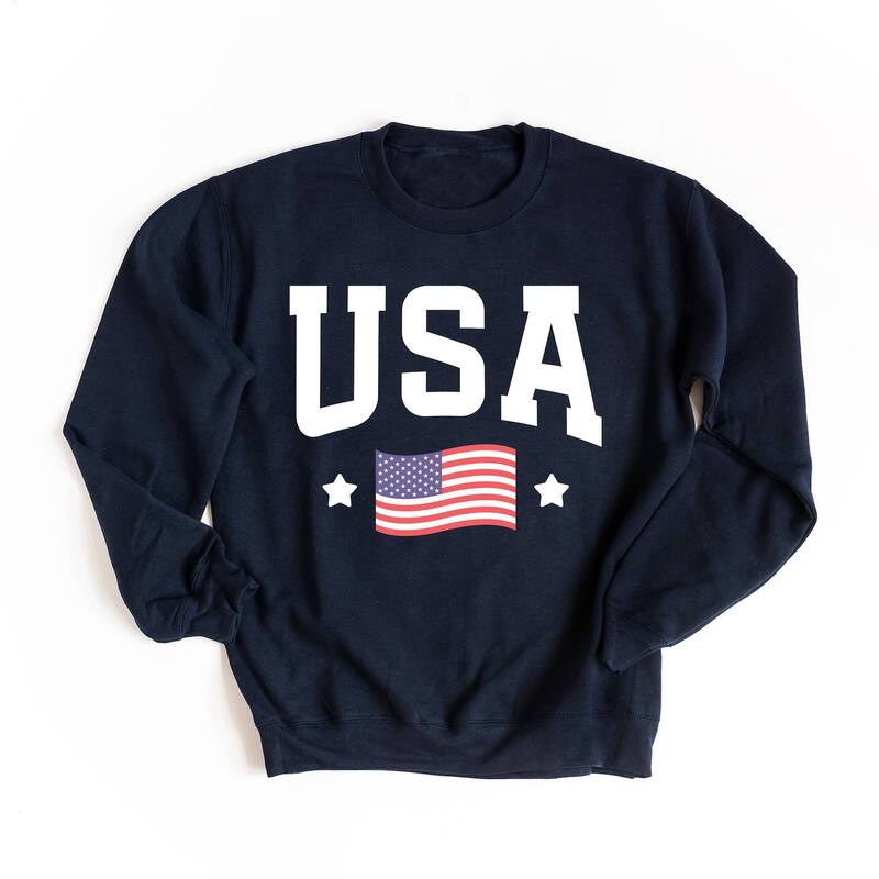 Simply Sage Market レディース トップス Tシャツ スウェット Simply Sage Market USArched Flag Sweatshirtrue Navy ネイビー｜ReVida 店