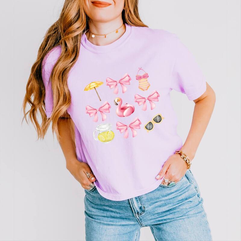 Simply Sage Market レディース トップス ティーシャツ Simply Sage Market Coquette Beachart Boxy Crop Top Orchid サルヴィア レディースファッション-Tシャツ・カットソー-トップス