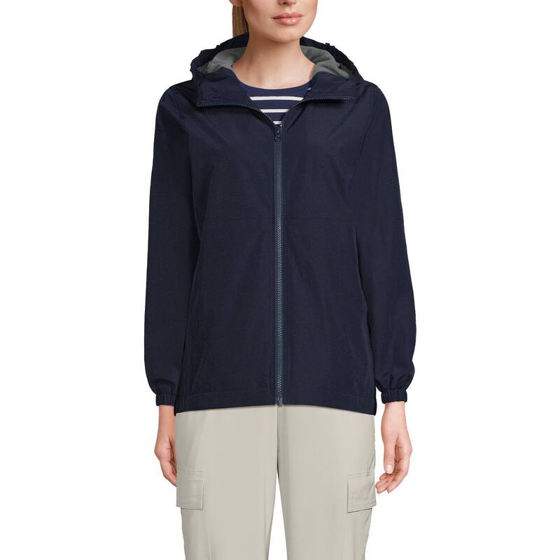 ランズエンド レディース アウター ジャケット・ブルゾン Women's Lands' End Hooded Rain Jacket Classic Navy ネイビー