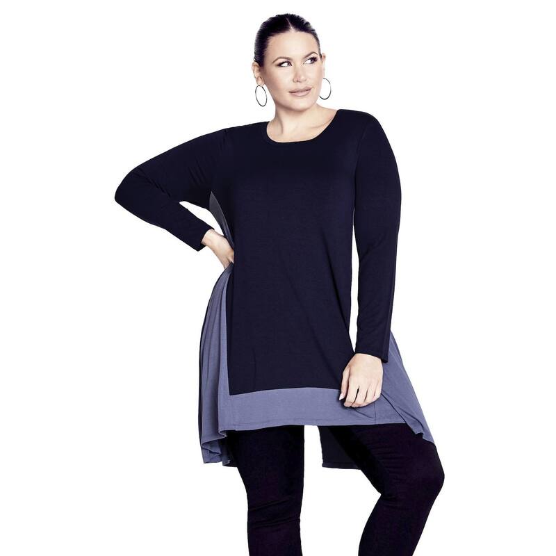 アベニュー レディース トップス Tシャツ プラスサイズ Avenue Women's Plusizelsa Tunic Navy Riviera ネイビー