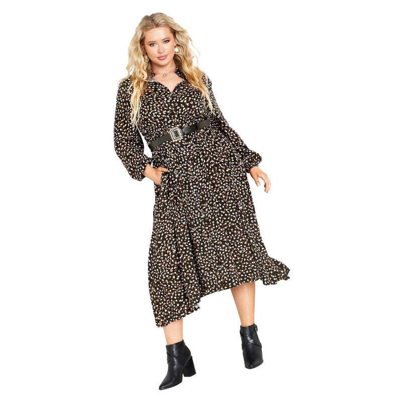 アベニュー レディース トップス ワンピース プラスサイズ Avenue Women's Plusize Fall For Me Dress Fall Flake