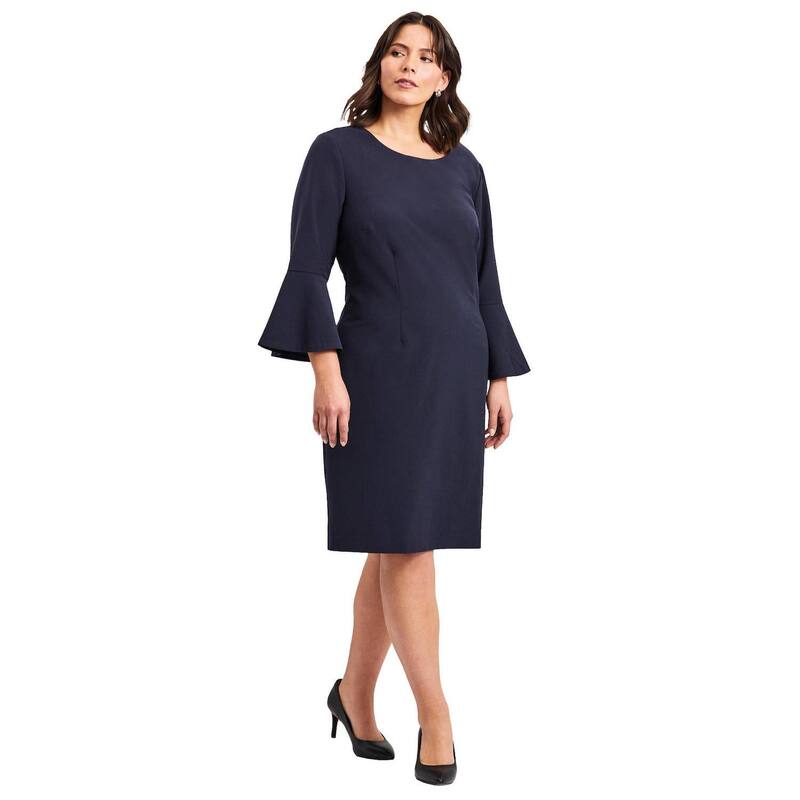 アベニュー レディース トップス ワンピース プラスサイズ Avenue Women's Plusize Cool Hand Bell Sleeve Dress Navy ネイビー