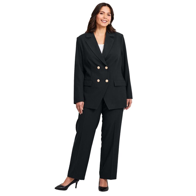 アベニュー レディース アウター ジャケット・ブルゾン プラスサイズ ブレザー Avenue Women's Plusize Cool Handouble Breasted Blazer Black ブラック