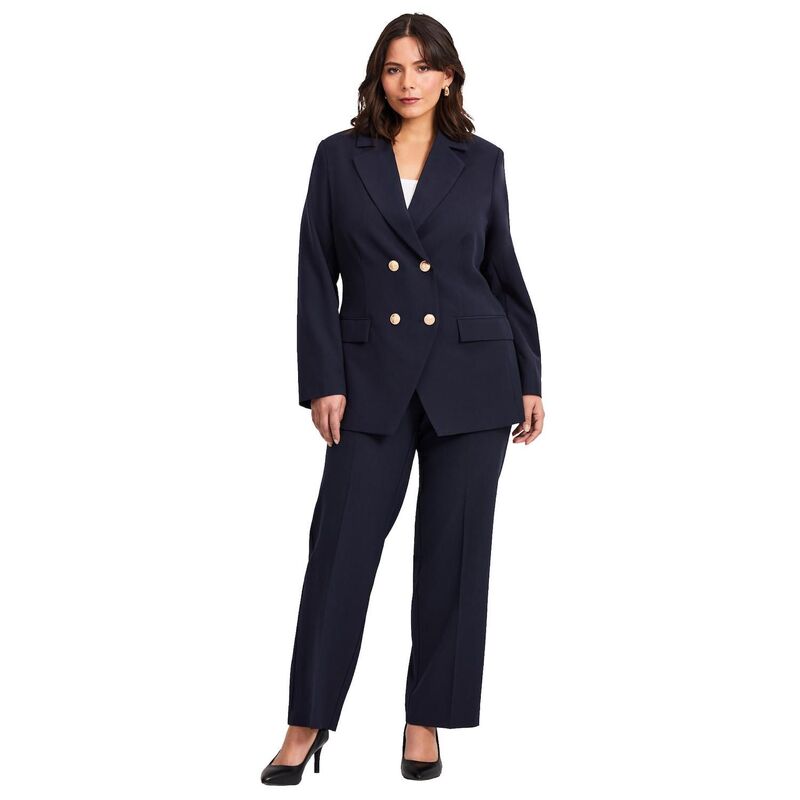 アベニュー レディース アウター ジャケット・ブルゾン プラスサイズ ブレザー Avenue Women Plusize Cool Handouble Breasted Blazer Navy ネイビー