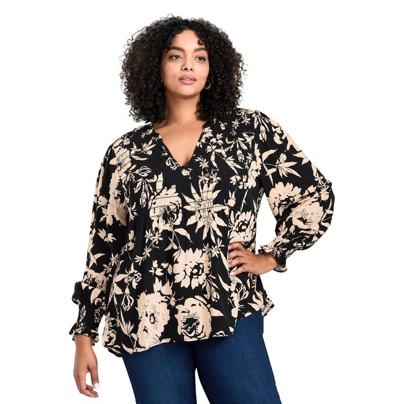 アベニュー レディース トップス シャツ プラスサイズ ブラウス Avenue Women's Plusize Marcie Shirredetail Blouse Back To Love｜ReVida 店