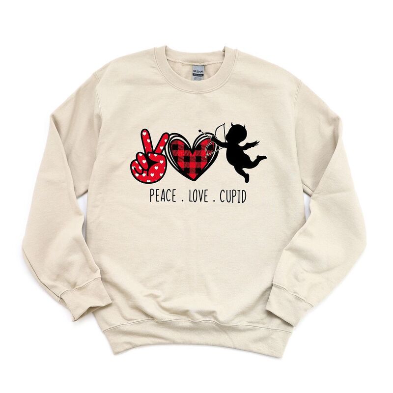 Simply Sage Market レディース トップス Tシャツ スウェット Simply Sage Market Peace Love Cupid Sweatshirt Dust