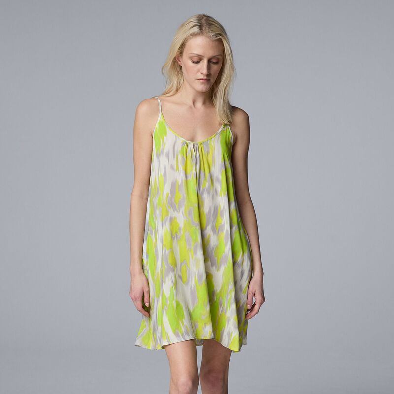 ヴェラウォン レディース アンダーウェア ナイトウェア Women'simply Vera Wang Plain Weave Chemise Gray Texture グレー｜ReVida 店