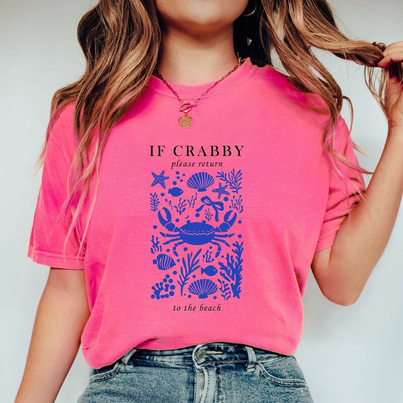 Simply Sage Market レディース トップス ティーシャツ Simply Sage Market If Crabby Please Return Collage Garment Dyed Tee Crunchberry サルヴィア レディースファッション-トップス