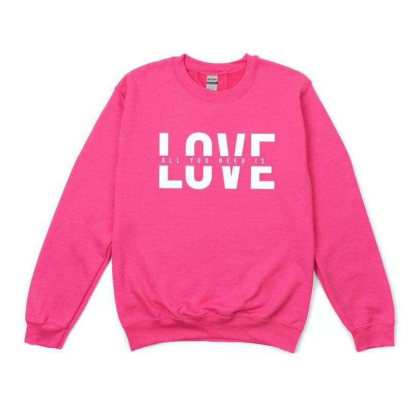 Simply Sage Market レディース トップス Tシャツ スウェット Simply Sage Market Love Is All You Need Split Sweatshirt Raspberry