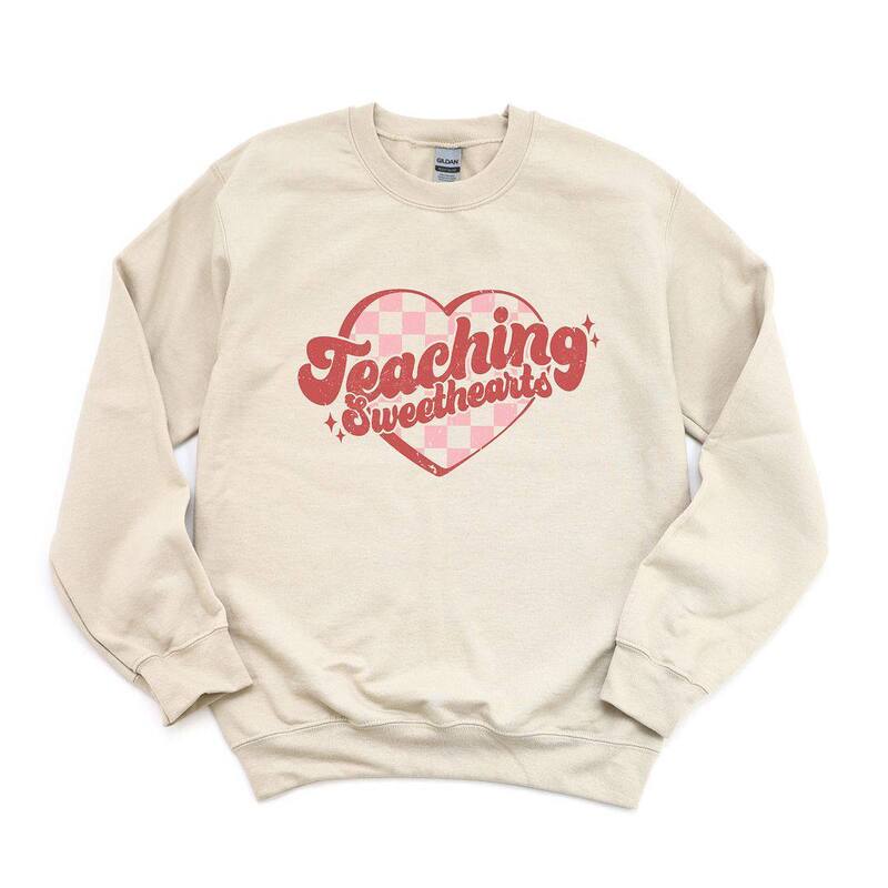Simply Sage Market レディース トップス Tシャツ スウェット Simply Sage Marketeaching Sweethearts Checkered Heartsweatshirt Dust チェック