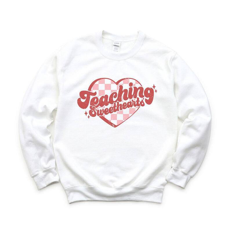 Simply Sage Market レディース トップス Tシャツ スウェット Simply Sage Marketeaching Sweethearts Checkered Heartsweatshirt White ホワイト