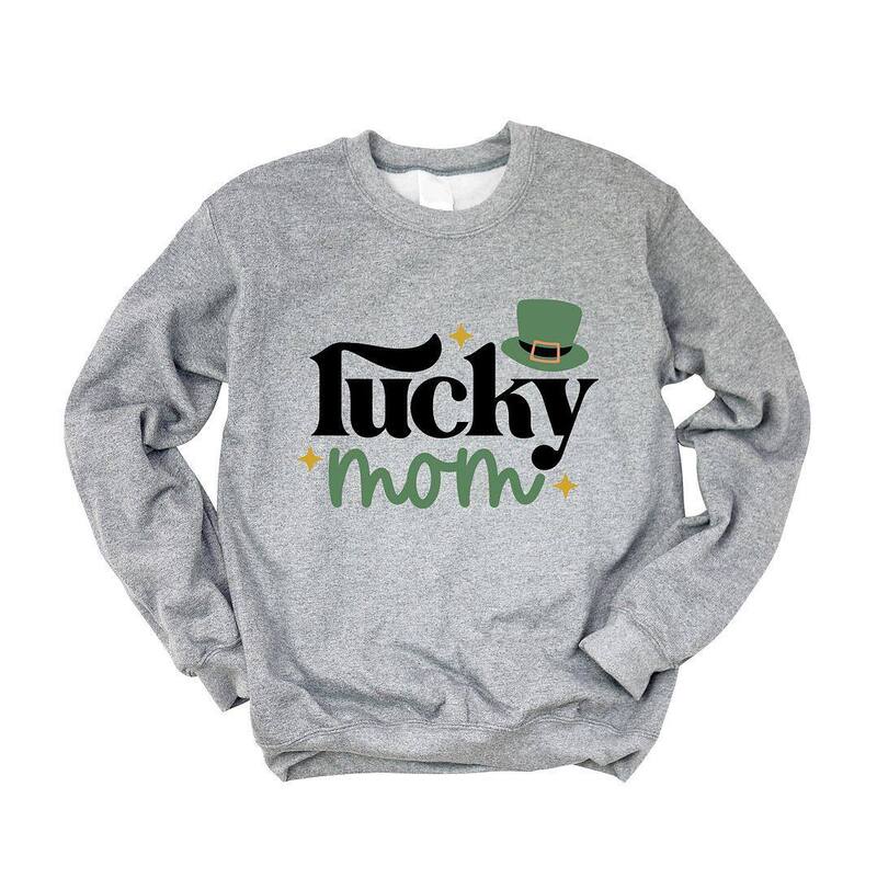 Simply Sage Market レディース トップス Tシャツ スウェット Simply Sage Market Lucky Mom Sweatshirt Graphite グラファイト