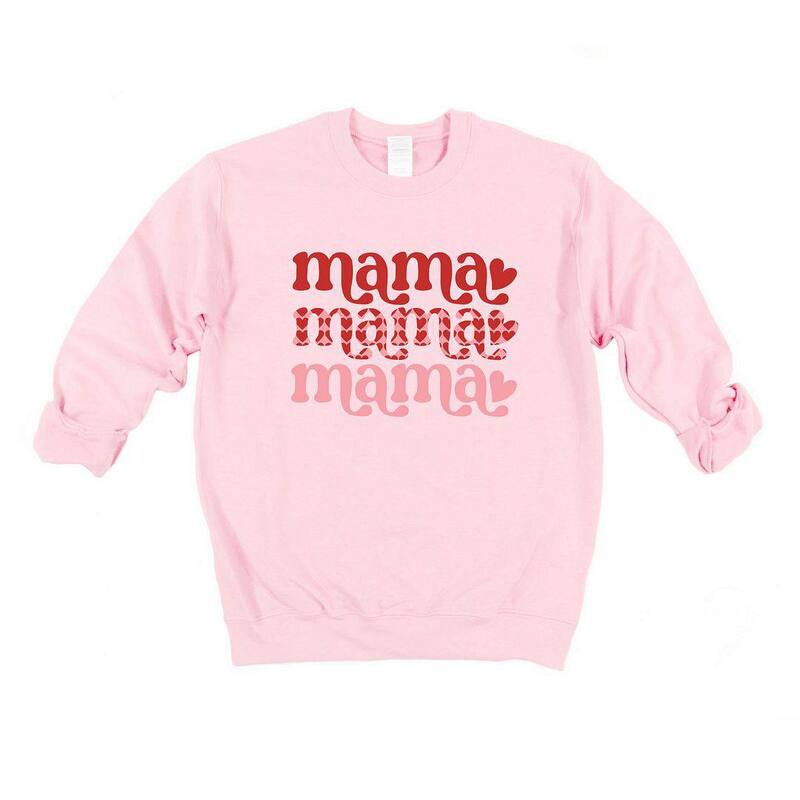 Simply Sage Market レディース トップス Tシャツ スウェット Simply Sage Market Mama Stacked Heartsweatshirt Light Pink ピンク