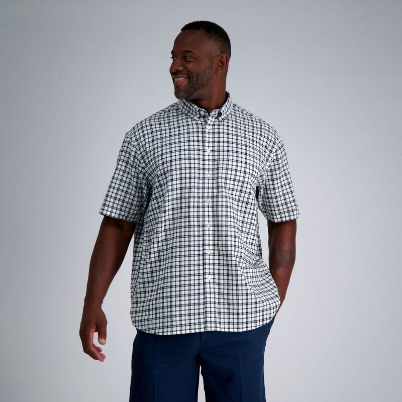 ハガー メンズ トップス Tシャツ トール ダウン リネン Big & Tall Haggar Short Sleeve Button-Down Linen Shirt White ホワイト