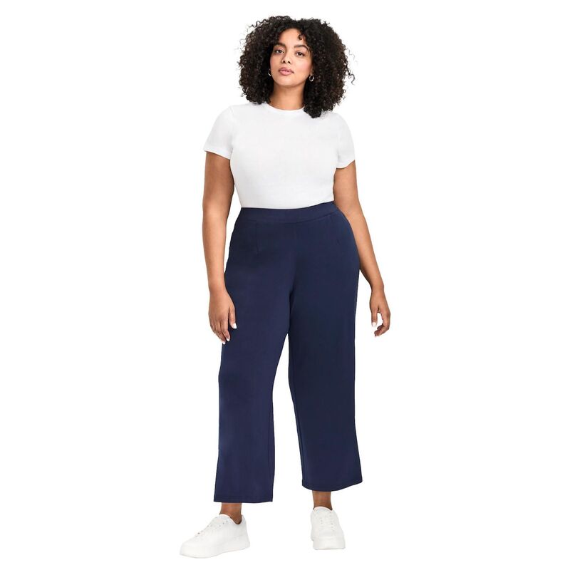 アベニュー レディース ボトムス カジュアルパンツ ワイドレッグ プラスサイズ Avenue Women's Plusize Audrey Wide Leg Ity Pant Navy ネイビー|ReVida 店