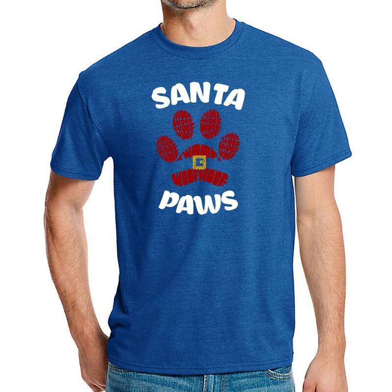 エルエーポップアート メンズ トップス Tシャツ LA Pop Art Santa Paws - Men Premium Blend Word Art-Shirt Royal