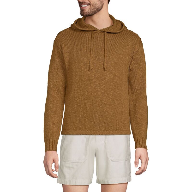 ランズエンド メンズ アウター ニット・セーター パーカー Men's Lands' End Textural Slub Hoodie Sweater Coriander 22,110円