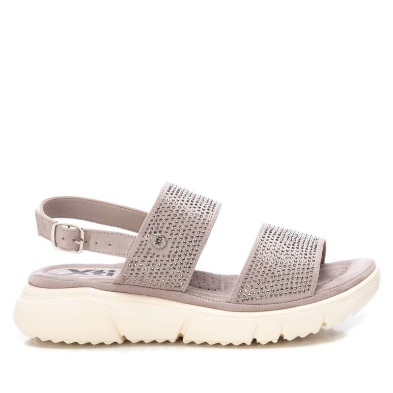 キシタイ レディース シューズ サンダル スエード Women's Flat Suede Sandals By XTI 141243 Open Grey グレー