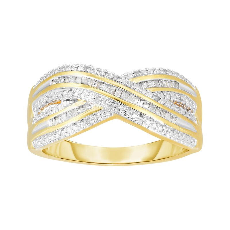 アンブランデッド レディース アクセサリー リング Unbranded 1/5 Carat.W. Diamond 14k GOld Over Silver Criss Cross Ringold Tone ゴールド|ReVida 店
