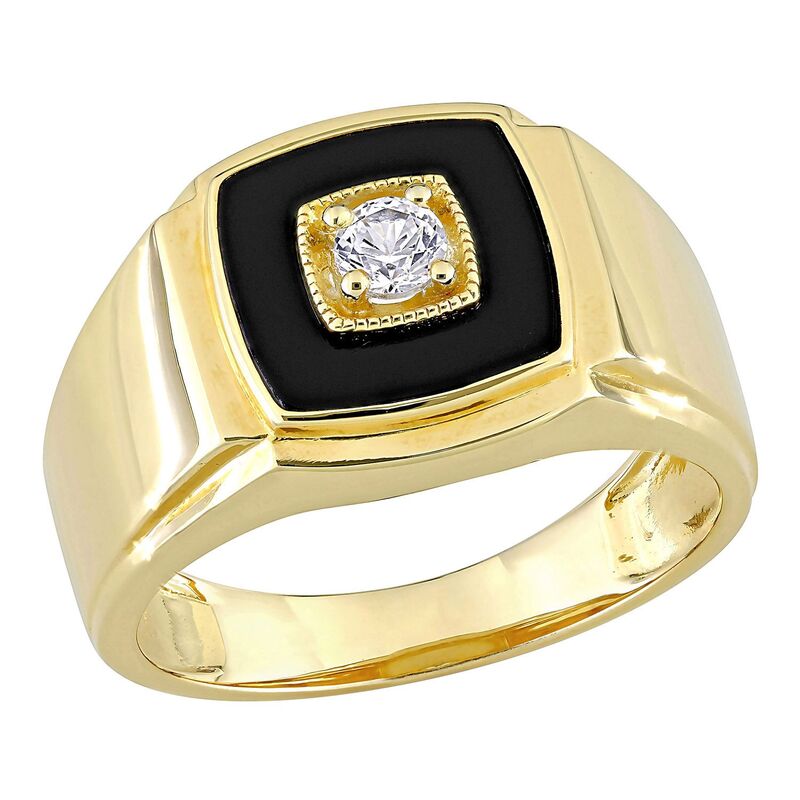 ステラ グレース メンズ アクセサリー リング Men'stella Grace 18k Gold Over Silver Black Onyx & Lab-Created White Sapphire Ringold Tone ゴールド