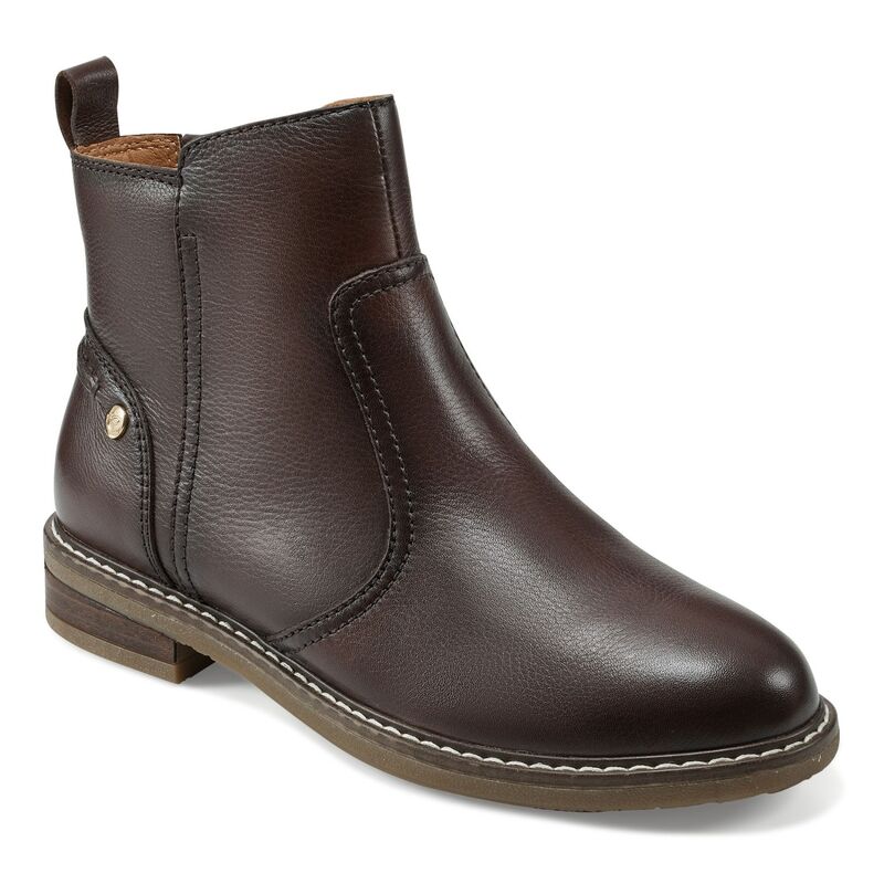 イージースピリット レディース シューズ ブーツ・レインブーツ アンクル なめし革 Easy Spirit Juna Women\u0027s Leather Ankle Boots Dark Brown Leather 赤銅色 靴-レディース靴