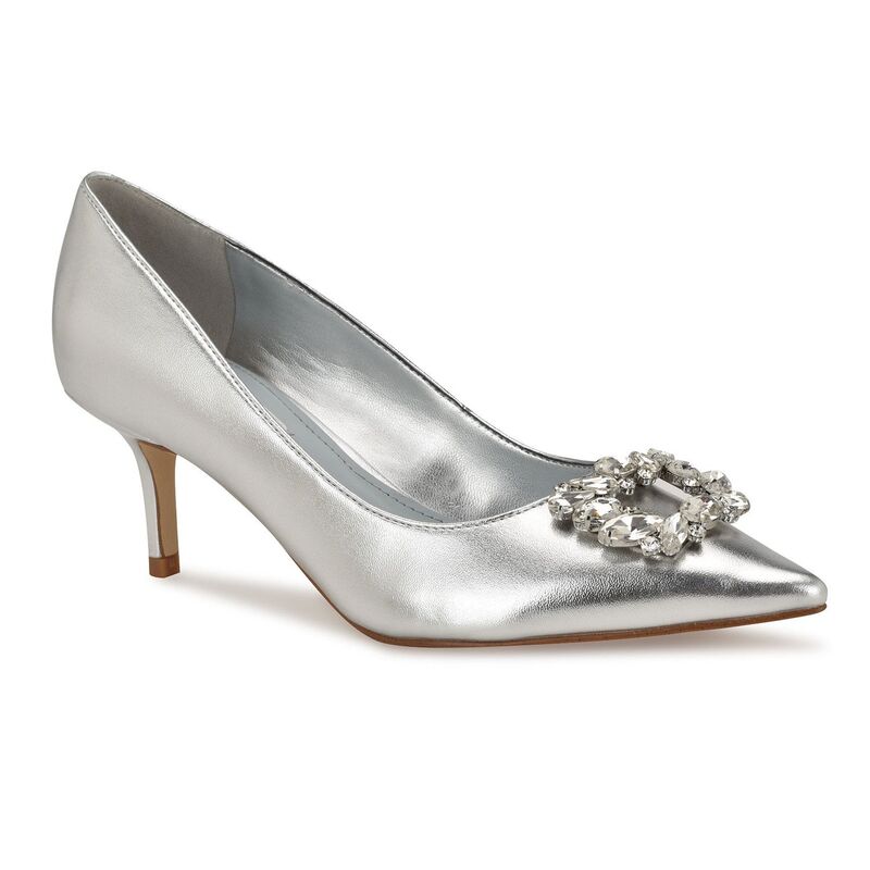 ナインウェスト レディース シューズ パンプス Nine West Avolon Women Bridal Pointy Toembellishedress Pumpsilver シルバー