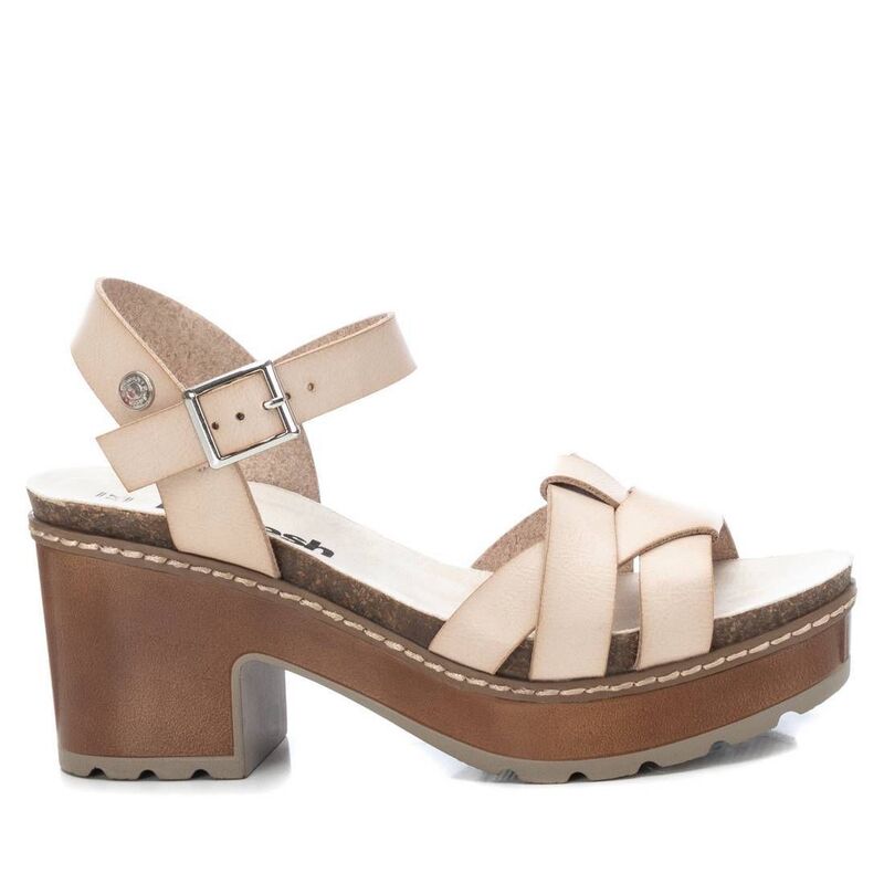 リフレッシュ レディース シューズ サンダル プラットフォーム ヒール Refresh Women's Casual Heeled Platform Sandals By XTI 170786 Ivory アイボリー