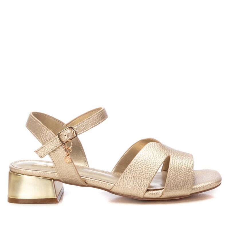 キシタイ レディース シューズ サンダル ヒール Women's Block Heel Sandals By XTI 144126 Gold ゴールド