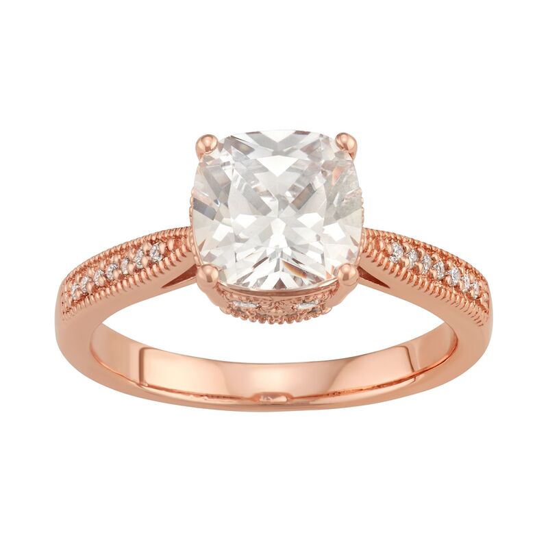 【送料無料】 アンブランデッド レディース リング アクセサリー Lily & Lace 14k Rose Gold Over Bronze Cubic Zirconia Ring Rose Tone
